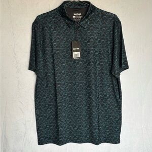 Bogey Bros NEW Men's Dark Teal Patterned Polo Zapped